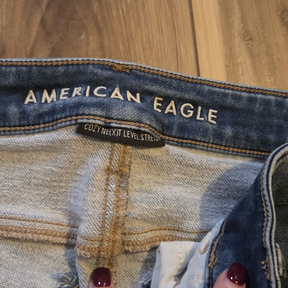 American Eagle Outfitters Ripped Blue Skinny Jeans - Picture 3 of 10